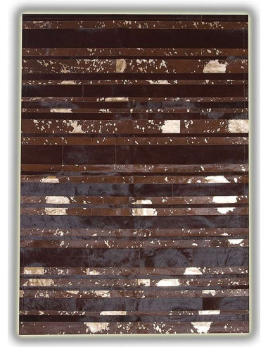 TAPIS RAYURES MARRON BRONZE ACIDE