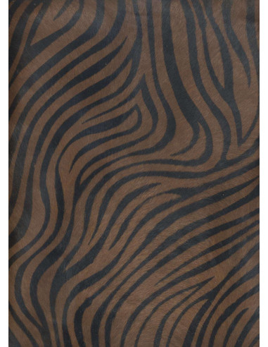 PEAU DE POULAIN IMITATION ZEBRE MARRON