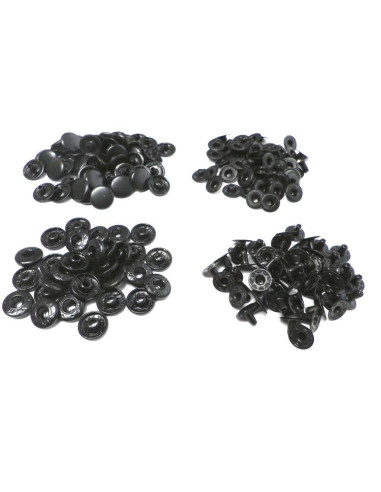 PRESSIONS 12MM, PACK,100 COULEUR NOIR