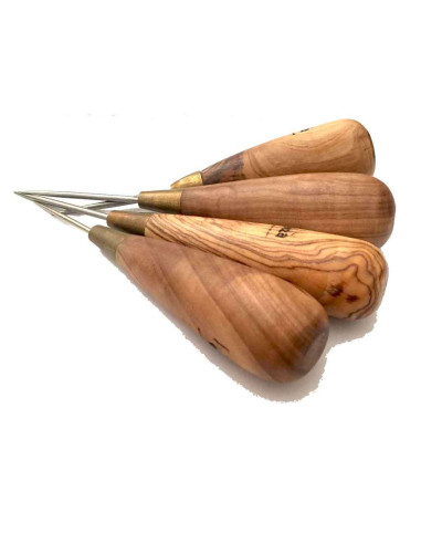 Awls with Olive Wood Handle. Punch and spear